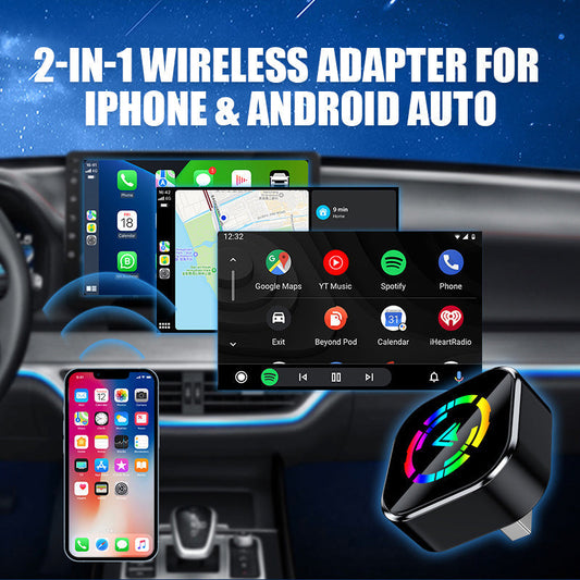 📢📢LAST DAY SALE 50% OFF!🔥2-in-1 Wireless Adapter for iPhone & Android Auto